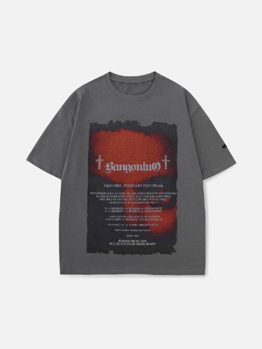 DARK FACE PAINTED T-SHIRT | grey / XL