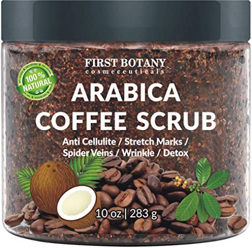 100% Natural Arabica Coffee Scrub with Organic Coffee, Coconut and Shea Butter - Best Acne, Anti Cellulite and Stretch Mark treatment, Spider Vein Therapy for Varicose Veins & Eczema 10 oz - Coffee 1.25 Pound (Pack of 1)