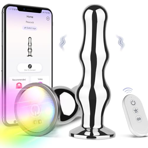 Anal Sex Toys Vibrating Butt Plug Anal Plug - Anal Toys Male Sex Toys Vibrator Anal Beads with App Remote Control 10 Vibrating Modes, Sex Toys for Men Prostate Massager Game Mens Sex Toys Male Sex Toy - Light