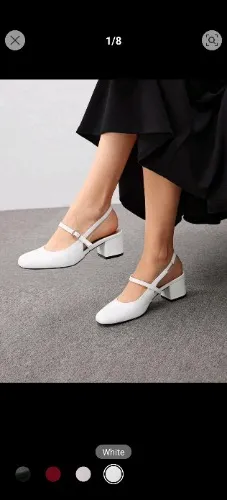 Wedge half heel white