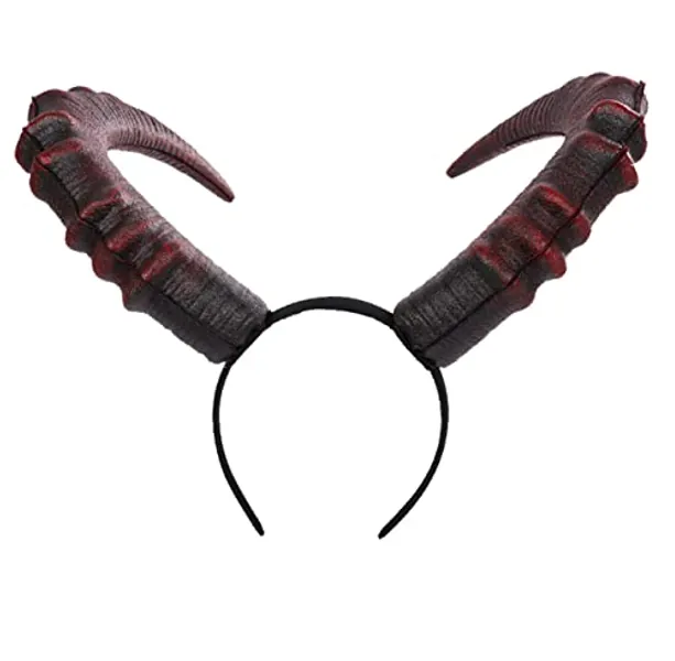L'VOW Gothic Demon Horn Headband Headpiece Devil Horns Headdress Halloween Costume Cosplay Accessory