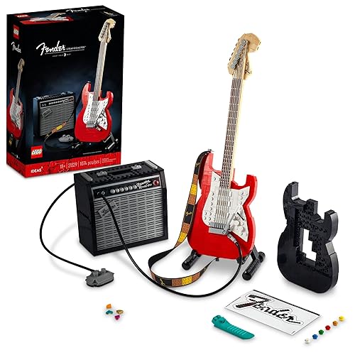 LEGO Ideas Fender Stratocaster 21329 DIY Guitar Model Building Set for Music Lovers, Complete with 65 Princeton Reverb Amplifier & Authentic Accessories, Perfect Way to Rock Gift Giving - Multicolor