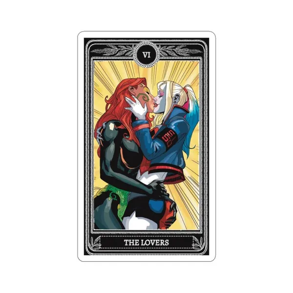 Harley Quinn and Poison Ivy Harlivy Lovers Tarot Card Sticker