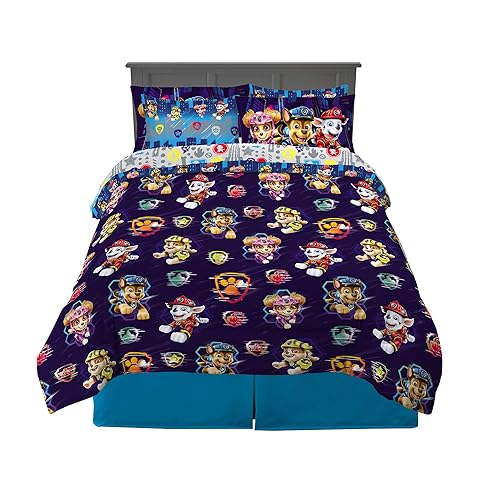 Franco Paw Patrol Kids Bedding Super Soft Comforter and Sheet Set with Sham, 7 Piece Queen Size, (Official Licensed Product) - Paw Patrol - 7 Piece Queen Size