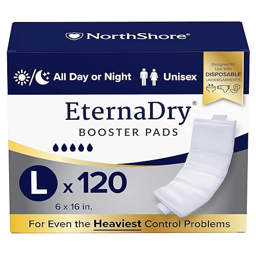 NorthShore EternaDry Booster Pads for Men and Women with Adhesive, Large, Case/120 (4/30s) - Large, Case/120