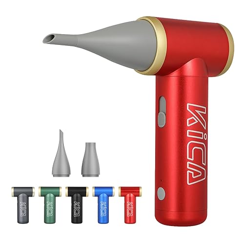 KiCA Jetfan 2.0 Electric Air Duster for Computer/Keyboard/House Cleaning/Camera Lens/Camping/BBQ/Car/Barbershop/Hair Drying,100000RPM,Upgraded Nozzle/BatteryLife,Air Can Substitute Tool-Black - Black