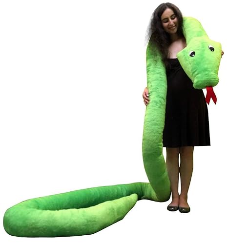 Big Plush American Made Giant Stuffed Snake 18 Feet Long Soft Green Serpent