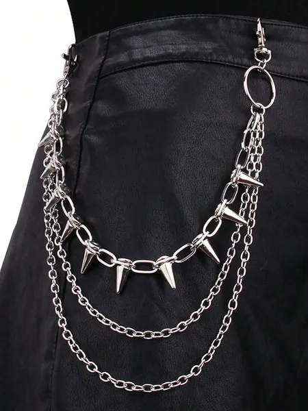 ROMWE Grunge Punk 1pc Multi-Layer Alloy Stud Decor Waist Chain