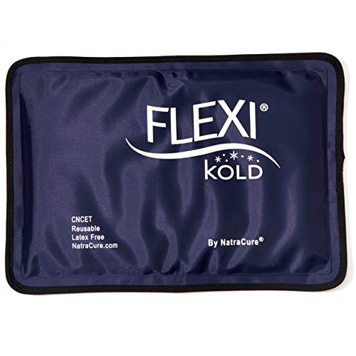 FlexiKold Gel Soft Flexible Ice Packs for Injuries - Reusable Freezer Cold Pack, Cold Compress & Cooling Gel Pad for Face, Shoulder, Hip, Leg, Arm, Ankle & Foot Injury - Medium - 7.5” x 11.5” - Medium (Pack of 1)