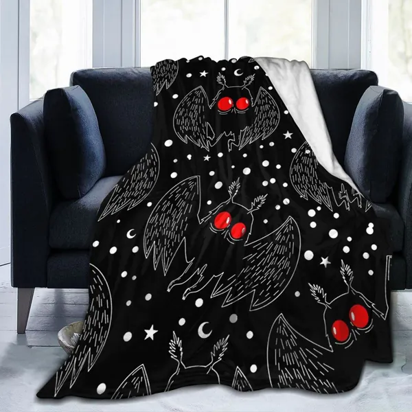 Mothman Night Flannel Blanket Lightweight Cozy Bed Blankets Soft Throw Blanket Fit Couch Sofa Suitable for All Season50 X40 - 50"x40" Black