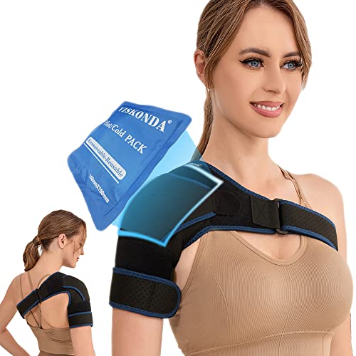 VISKONDA Shoulder Brace - Support and Compression Sleeve,Rotator Cuff Shoulder Brace for Men&Women,for AC Joint Pain Relief,Arm Stability,Injuries&Tears,Bursitis,Swelling,Tendonitis(Large) - L