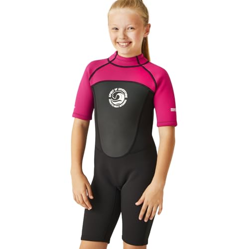 Regatta Kids Shorty Surfing Wetsuit - 13 Years - Black/Duchess/White