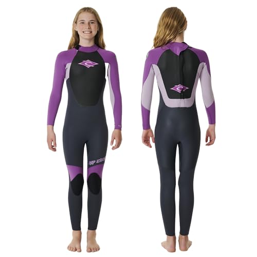 RIP CURL - Omega Kids Wetsuit 4/3 mm Back Zip - Stretchy Neoprene and Reinforced Seams, Ideal for Water Temperatures Between 12 and 15°C - 16