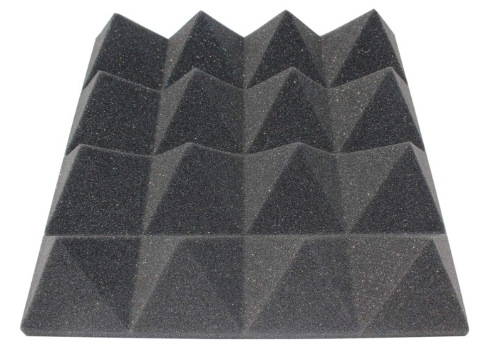 3 Inch Acoustic Foam Pyramid Style Panels - 13 Color Options - 12x12x3" 48 Panels (48 SF Per Case) / Charcoal