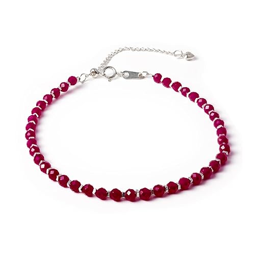 Natural Ruby Bracelet 925 Sterling Silver