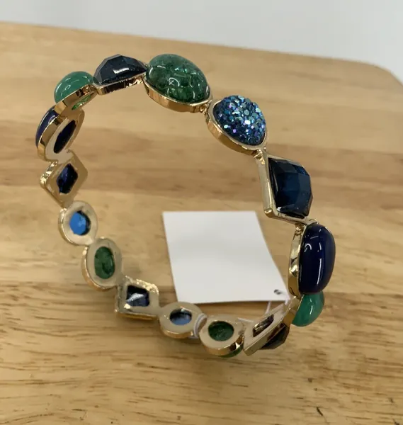 Mixed Shapes Green Tourmaline Emerald Sapphire Oval Gold Bracelet Fashion Jewelr