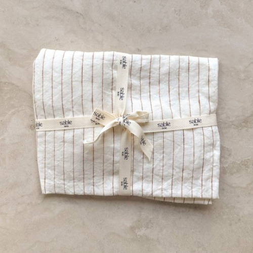 Ginger Striped Linen Bassinet Sheet | Default Title