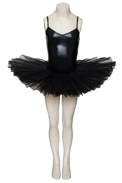 Katz Dancewear Black Swan Shiny Metallic Ballet Dance Full Leotard Tutu Fancy Dress Halloween Witch Costume Childrens and Ladies