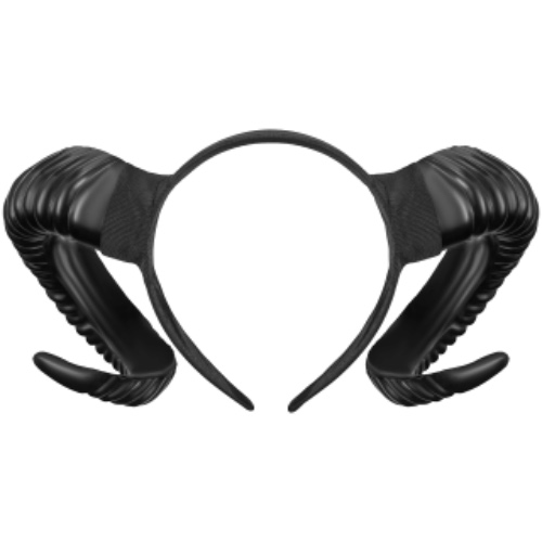 Balinco Schapenbok-hoornkostuum, schapenbok, haarband, ram-gewei, zwart, duivelshoornoutfit, demen, Halloween, carnaval, gothic, cosplay