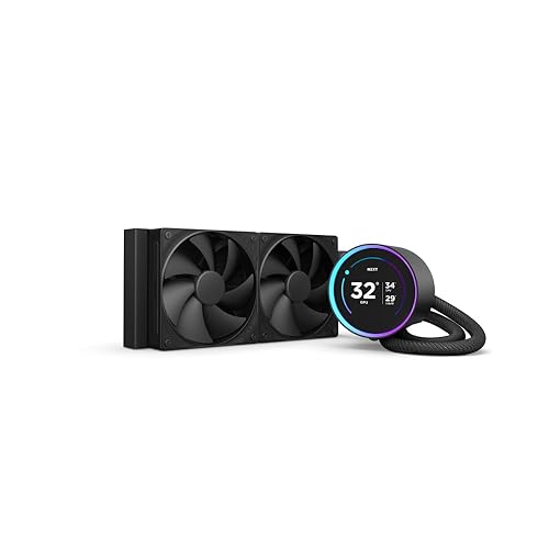 NZXT Kraken Elite 240 2024 - AIO CPU Liquid Cooler - 240mm Radiator - 2 x F120P Fans - Customizable 2.72" IPS LCD - NZXT Turbine Pump - AMD® AM5, AM4 - Intel® LGA 1851/1700, 1200/115X - Black - Black - 240mm Radiator - Kraken Elite 2024