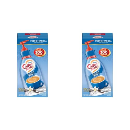 Nestle Coffee Mate Coffee Creamer, French Vanilla, Concentrated Liquid Pump Bottle, Non Dairy, No Refrigeration, 50.7 Ounces (Pack of 2) - French Vanilla - 50.7 Fl Oz (Pack of 2)