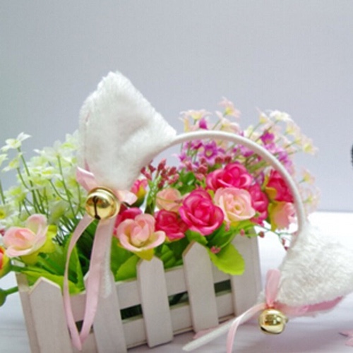 Neko Ears with Soft Fuzzy Texture - White