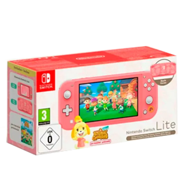 Nintendo Switch Lite Coral Edici&#243;n Animal Crossing + A.C. New Horizons