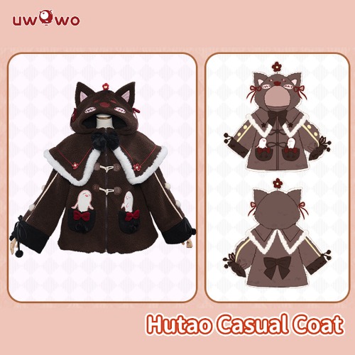 【Pre-sale】Uwowo Genshin Impact Fanart Hutao Casual Coat Cute Cozy Jacket Cospaly Costume | M