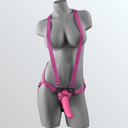 Dillio 7" Pink Strap-on Suspender  Set