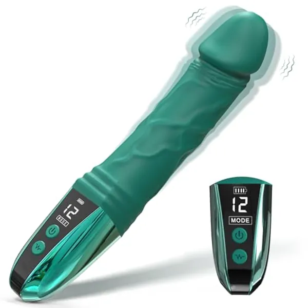 G Spot Dildo Vibrator Sex Toys - Adult Sex Toys Realistic Anal Dildo for Women with LED Display, 12 Powerful Vibrations Clitoris Vibrator Wand Sex Toys for Female Male G Spot Anal Stimulation
