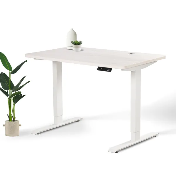 Home Office Standing Desk - L (70" × 29") / White / Oak White