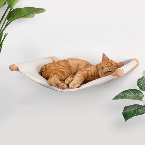 7 Ruby Road Wall Mounted Cat Wall Hammock for Indoor Cats - Comfy Cat Wall Bed for Large Cats and Kitty - Sturdy Cat Perch Shelf for Cat Room or addition to Cat Wall Furniture