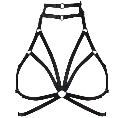 Body Harness for Women Bra Goth Stretchy Fabric Halloween Plus Size Punk Chest Strap Belt Festival Rave Lingerie cage