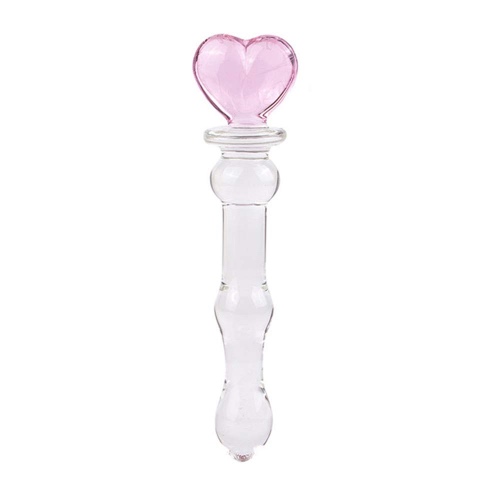 Epichao Novelties Glass Dildo Crystal Penis Glass Wand G-spot Stimulation Female Masturbator (Heart)