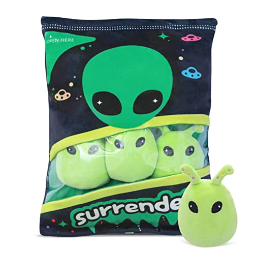 Nenalayo Plushies Doll A Bag of Alien Plush Toy Stuffed Soft Snack Pillow Surrender Plush Toy for Birthday Gift, Stuffed Toy Game Pillow Cushion Gift for Kids (Green 5 Balls) - Alien Green