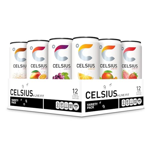 CELSIUS Assorted Flavors Official Variety Pack, Functional Essential Energy Drinks, 12 Fl Oz (Pack of 12) - Official Variety Pack