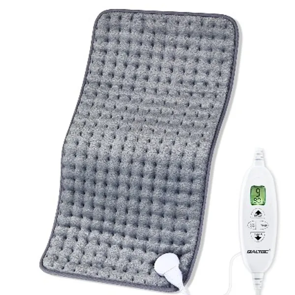 QALTGC Heating Pad for Back Pain and Cramp Relief Extra Large 12" x 24" Size Electric Heat Pad 10 Temperature Level 9Timer Settings Auto Shut Off Moist and Dry Therapy for Shoulder Neck Soft Washable