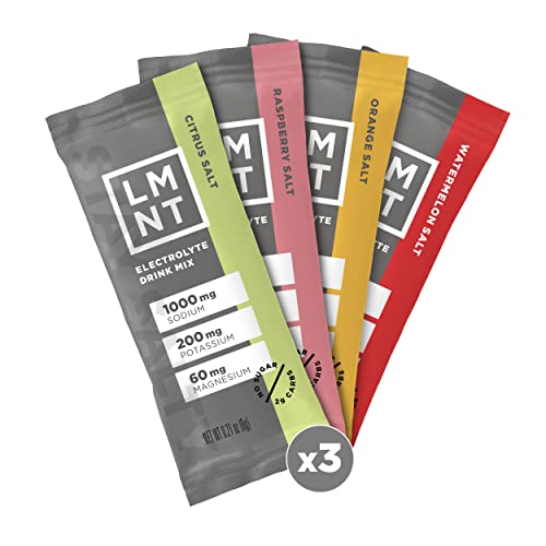 LMNT Zero-Sugar Electrolytes - Variety Salt - Hydration Powder Packets | No Dodgy Ingredients | Keto & Paleo Friendly | 12 Sticks - 0.21 Ounce (Pack of 12)