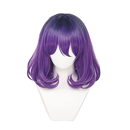 Shqncoh Anime Kinsou no Vermeil Vermeil Wig Purple Short Curly Bob Haircut Party Hair Halloween Cosplay Props Accessory