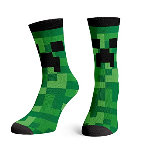 Minecraft Creeper Pixilated Crew Socks