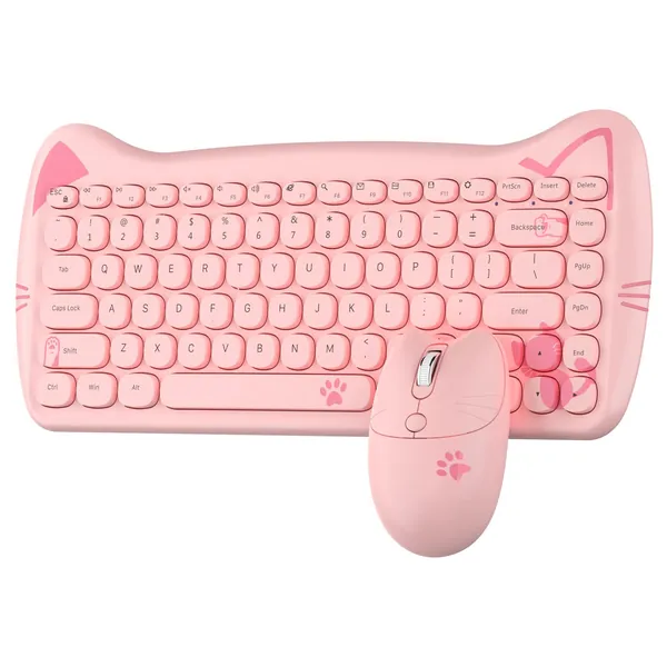 Retro Cute Cat Keyboard And Mouse 