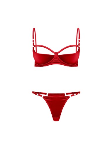 Lust open bra Lingerie Set in Red | Default Title