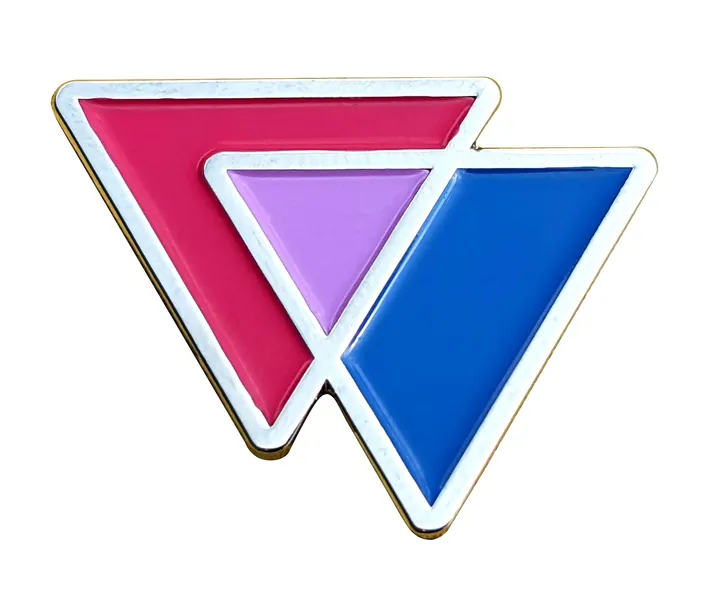 Applicable Pun Bisexual Triangles Biangles Pink Lavender Blue Enamel Pin - 