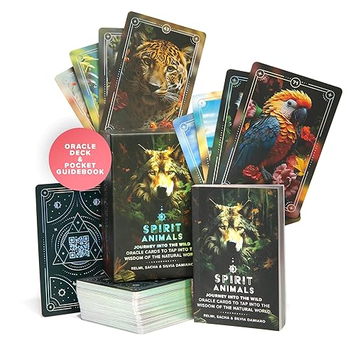 About my Brain Spirit Animals Oracle Deck | 96 Oracle Cards and Pocket Guidebook | Journey Into The Wild | Complement Your Tarot Card Practice - Spirit Animals