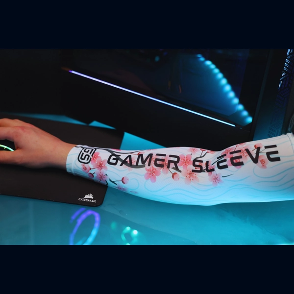 Cherry Blossom - Large / "Gamer Sleeve" on arm