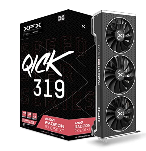 XFX Speedster QICK319 Radeon RX 6750XT CORE Gaming Graphics Card with 12GB GDDR6 HDMI 3xDP, AMD RDNA 2 RX-675XYJFDP - RX 6750 XT