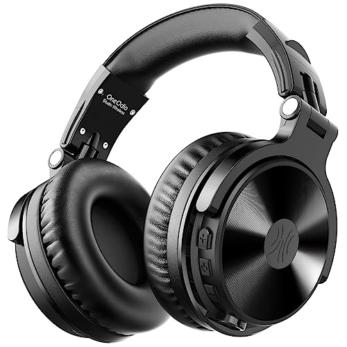 OneOdio ProC Casque Bluetooth sans Fil et Mode Filaire, 110 Heures d'utilisation,Casque Audio avec Micro, Hi-RES Audio, Coussinets en Protéines Douces, Extra Basses, Confortable Léger Pliable Noir - PRO-C