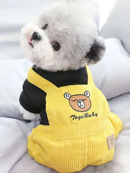 1pc Bear Print Pet Jumpsuit
