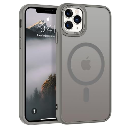 BENTOBEN iPhone 11 Pro Max Phone Case,iPhone 11 Pro Max Case [Compatible with MagSafe] Translucent Matte Slim Shockproof Women Men Girl Protective Case Cover for iPhone 11 Pro Max 6.7",Gray - Gray