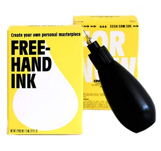 Inkbox Freehand Ink Temporary Tattoos | Lasts Up to 2 Weeks | Best for Artists, Long Lasting Temp Kit Tattoos, and Temporary Tattoo Drawing (0.5 Fl Ounce (Pack of 1)) - 0.5 Ounce